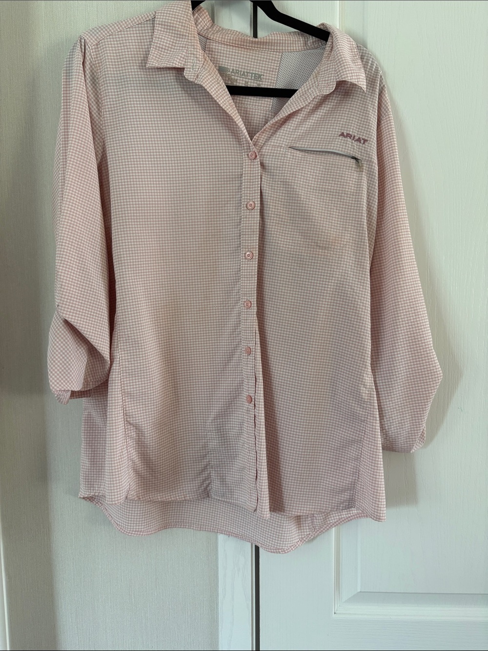 Ariat Women’s Light Pink Micro-Check Button-Down Shirt